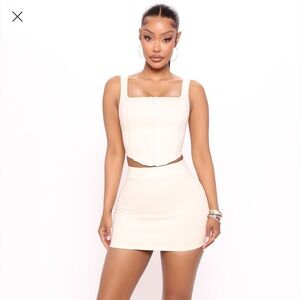 Two piece corset and skirt set